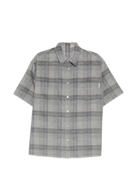 Juun.J check-pattern short-sleeve shirt Grey JC6765P01