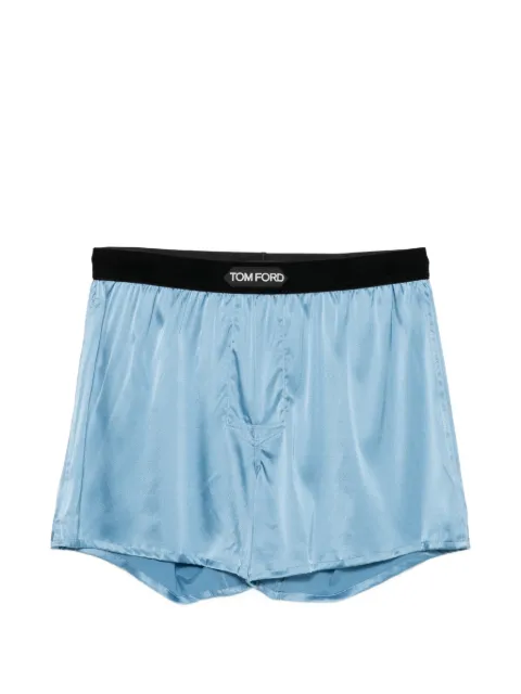 TOM FORD logo-patch boxer shorts Blue T4LE41010