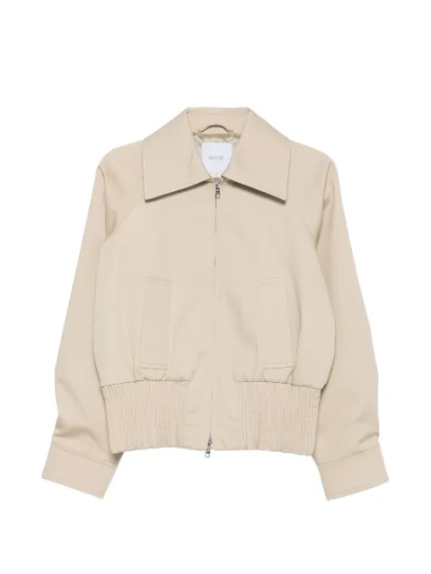 Patou zip-fastening pointed-collar jacket Neutrals OU0530074