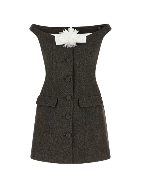 Self-Portrait brown off-shoulder collar mini dress Brown AW26076SBR