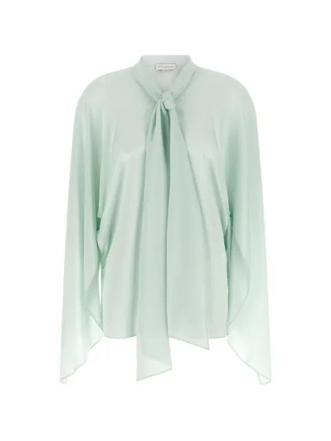 Stella McCartney tie-neck silk shirt Green 620214SY2064