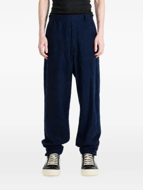 Kozaburo buttoned-cuff tapered trousers Blue 0319P001