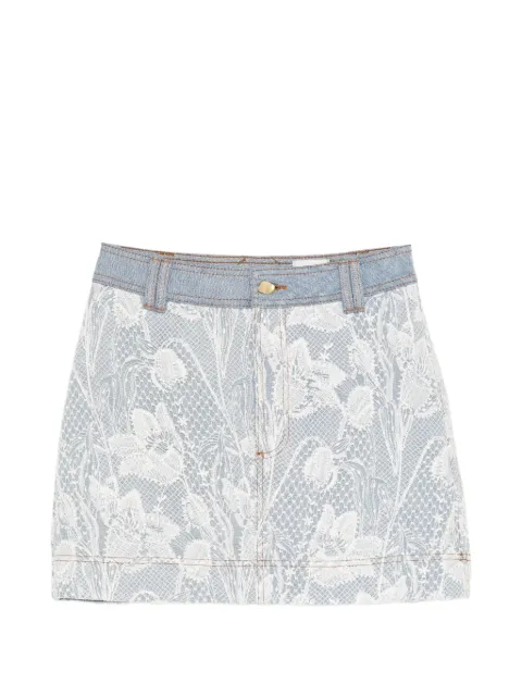 Aje blossom laced denim mini skirt Blue 26PF4180