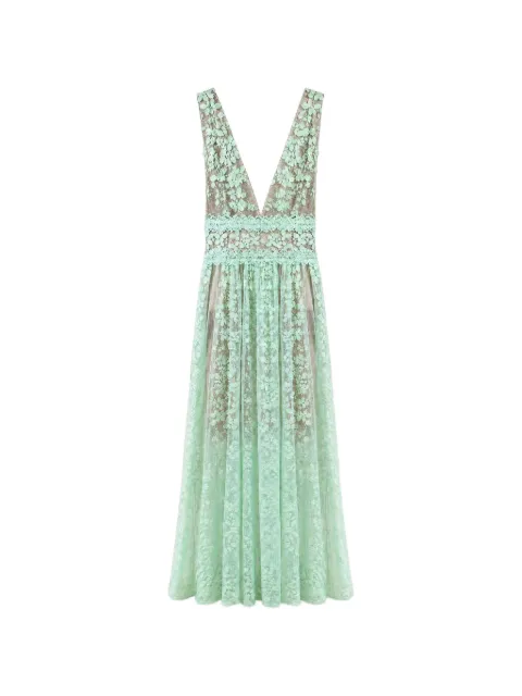 Bronx and Banco floral-lace sleeveless maxi dress Green BB16112