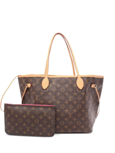 Louis Vuitton Pre-Owned Neverfull MM Monogram leather-trim tote bag Brown 1100443