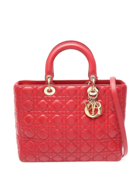 Christian Dior Pre-Owned 2000s large Lady Dior tote bag Red 1100401