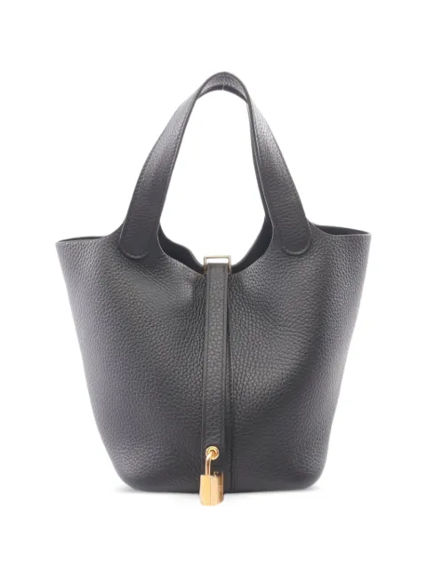 Hermès Pre-Owned 2025 PM Picotin Lock leather tote bag Black 1100638K