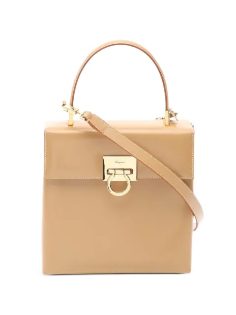 Ferragamo Pre-Owned 2010s Gancini 2-way leather tote bag Neutrals 1099310