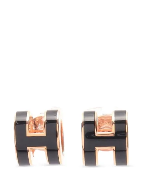 Hermès Pre-Owned 2010s mini Pop H earrings Black 1096724