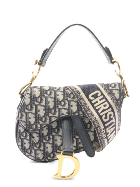 Christian Dior Pre-Owned 2010s Oblique jacquard Saddle handbag Neutrals 1100299