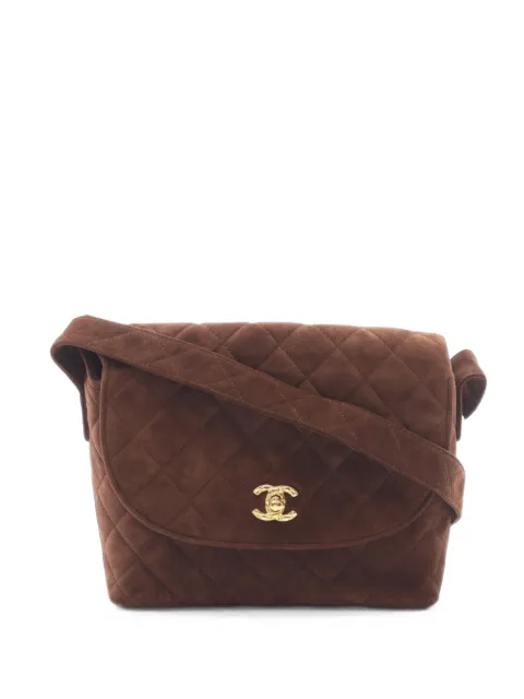 CHANEL Pre-Owned 1991-1994 quilted cross body bag Brown 10997792890501