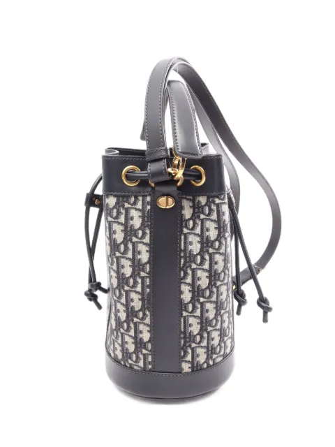 Christian Dior Pre-Owned 2010s Oblique canvas bucket bag Blue 1100657