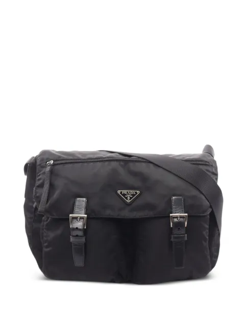 Prada Pre-Owned 2000s Vela buckle messenger bag Black 1092524