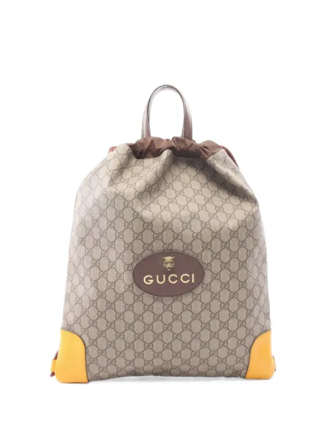 Gucci Pre-Owned 2010 GG Supreme drawstring backpack Neutrals 1099762