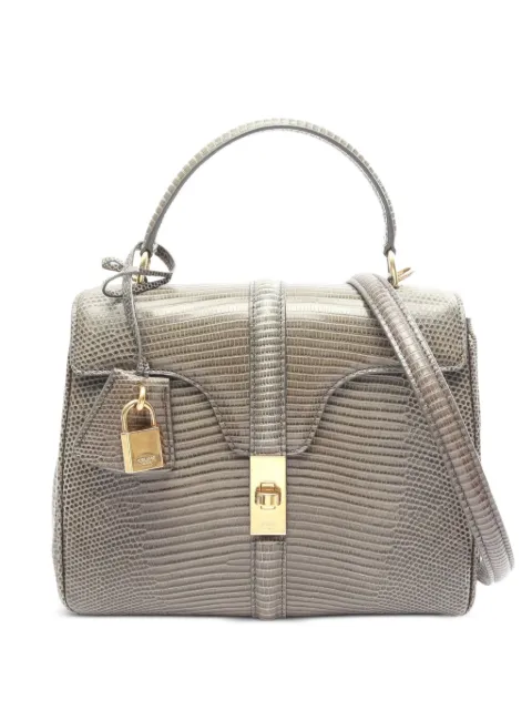 Celine Pre-Owned 2000s small 16 lizard-effect tote bag Grey 1100295