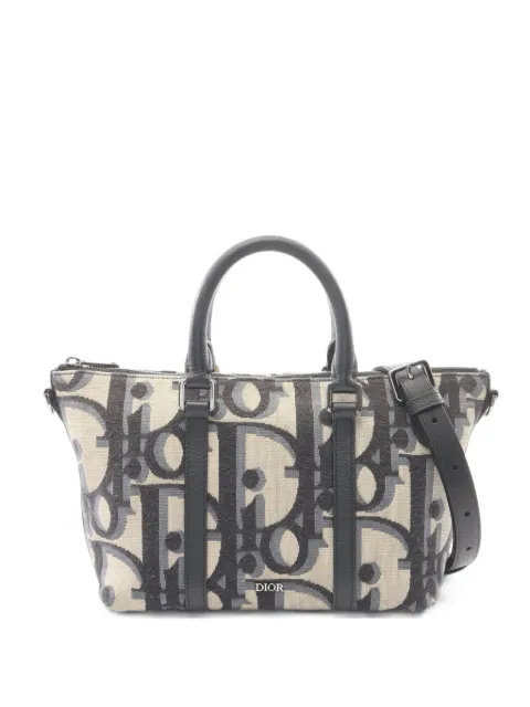 Christian Dior Pre-Owned 2000s 25 Weekender Maxi Oblique two-way handbag Neutrals 1099648