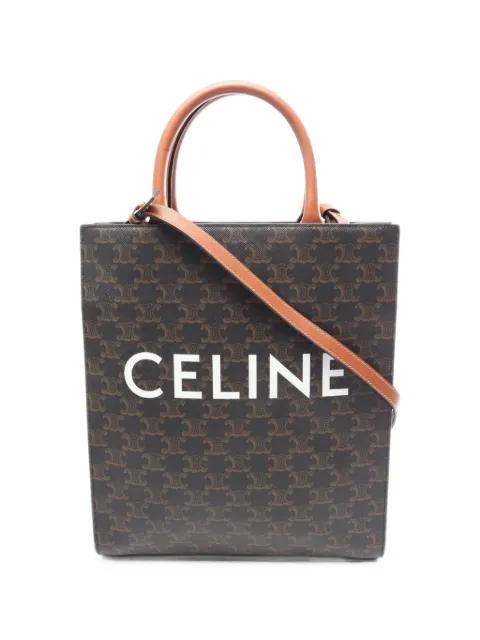 Celine Pre-Owned 2010s small Triomphe logo tote bag Brown 1100679