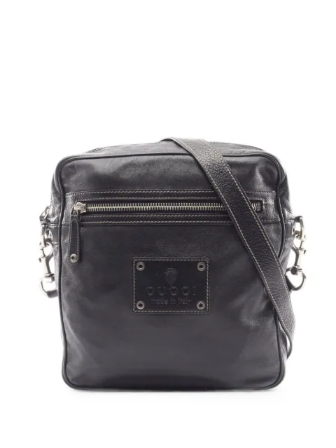 Gucci Pre-Owned 2000s Crest zip-pocket shoulder bag Black 1092527