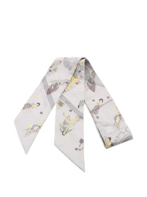 Hermès Pre-Owned 2010s Ex-Libris Les Parisiennes Twilly scarf Grey 1099029