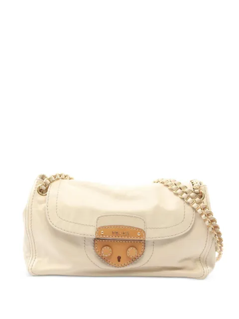 Prada Pre-Owned 2000s Vitello Shine chain shoulder bag White 1099258