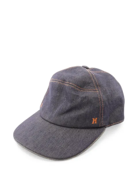 Hermès Pre-Owned 2000s H embroidery cap Blue 1092035