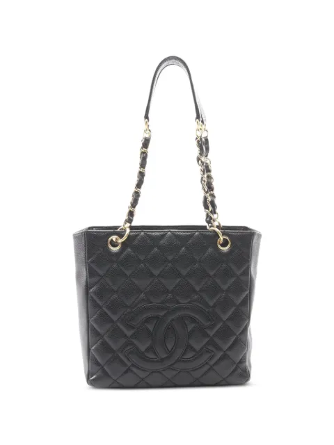 CHANEL Pre-Owned 2008-2009 petite Shopping matelassé tote bag Black 110031612274954