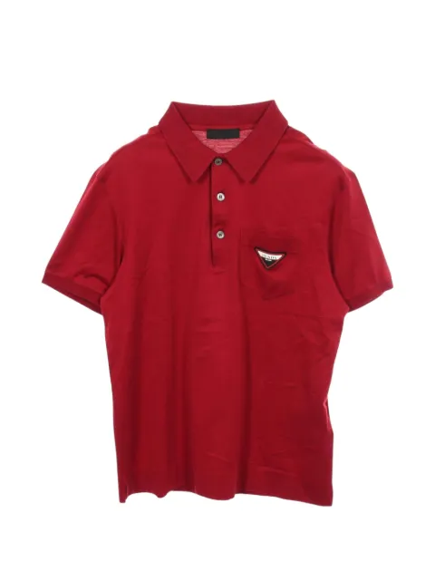 Prada Pre-Owned 2010s triangle logo polo shirt Red 1099227