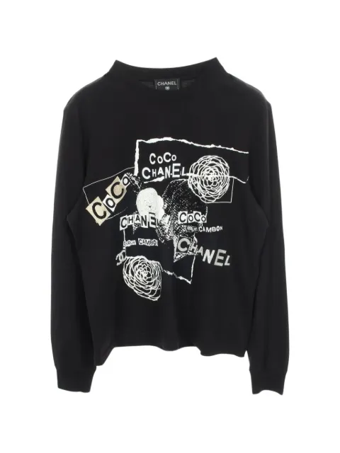 CHANEL Pre-Owned 1986-1988 sequin-embellished T-shirt Black 1099121