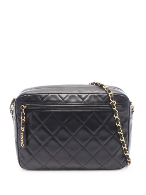 CHANEL Pre-Owned 1994-1996 matelassé chain-strap crossbody bag Black 11003033852722