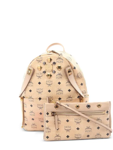MCM Pre-Owned 2000s Stark Visetos stud-embellished backpack Neutrals 1092531