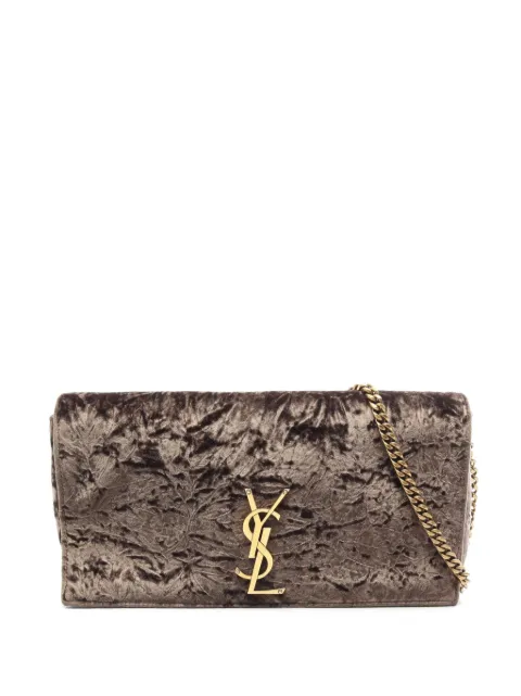 Saint Laurent Pre-Owned 2000s Kate 99 velvet shoulder bag Brown 1100298
