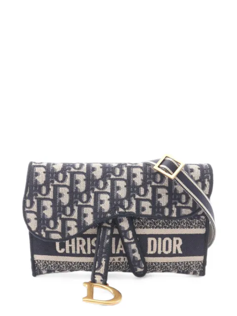 Christian Dior Pre-Owned 2010s Saddle Oblique shoulder bag Blue 1099758