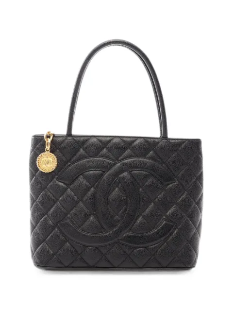 CHANEL Pre-Owned 2002-2003 CC quilted tote bag Black 11000357592367
