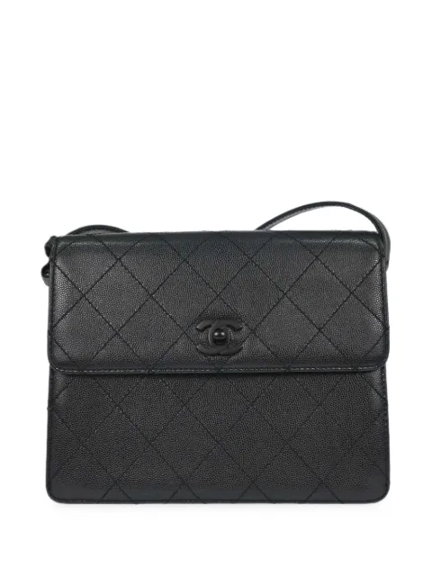 CHANEL Pre-Owned 1998 CC turn-lock shoulder bag Black 197861