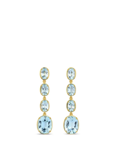 Leigh Maxwell aquamarine faceted drop earrings Gold LME215AQ