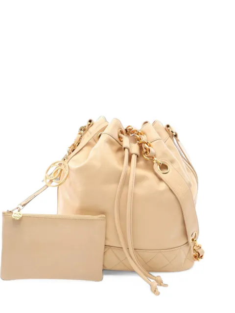 CHANEL Pre-Owned 1989-1991 Coco Charm bucket bag Neutrals 11009511749906