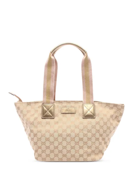 Gucci Pre-Owned 2000s GG canvas Sherry line tote bag Neutrals 1099669