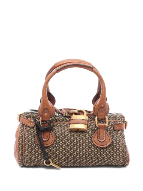 Chloé Pre-Owned 2010s Paddington tweed tote bag Brown 1101225