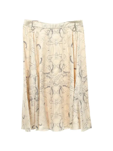 Hermès Pre-Owned 2010s Eperon d'Or midi skirt Neutrals 1097367