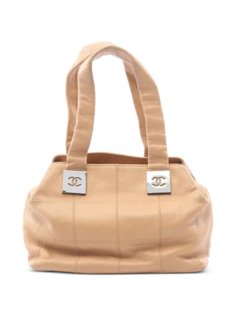 CHANEL Pre-Owned 2003-2004 Chocolate Bar Caviar leather tote bag Neutrals 1099276