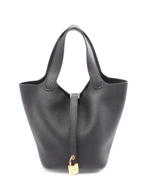 Hermès Pre-Owned 2025 PM Picotin Lock leather tote bag Black 1096050K