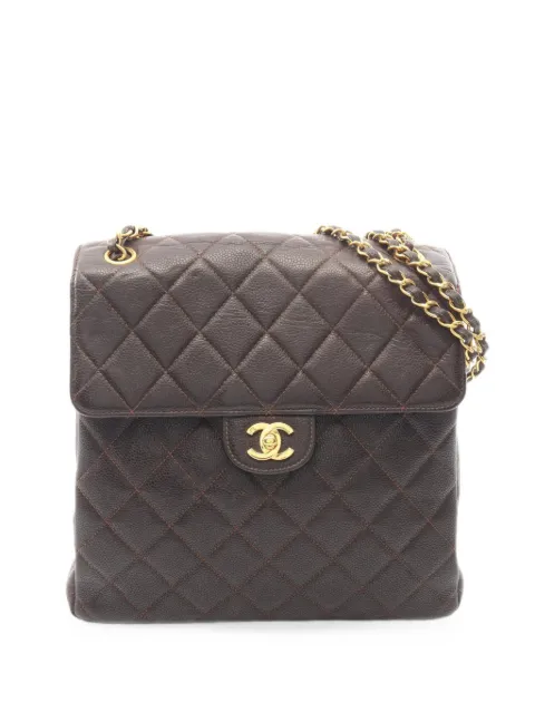CHANEL Pre-Owned 1996-1997 Matelassé chain shoulder bag Brown 11000004461664