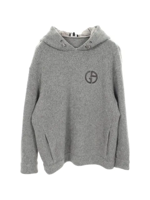 Giorgio Armani Pre-Owned 2000s logo-embroidered hoodie Grey 1065633