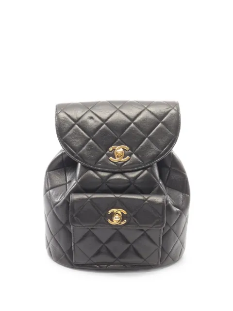 CHANEL Pre-Owned Matelassé leather backpack Black 11000426450