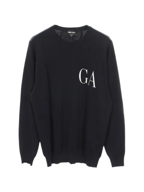 Giorgio Armani Pre-Owned 2000s logo-pattern sweater Blue 1065628