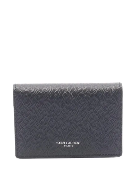 Saint Laurent Pre-Owned 2010s grain-effect leather card case Black 1101277