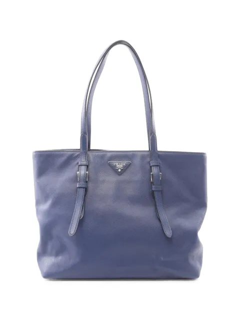 Prada Pre-Owned 2000s triangle logo tote bag Blue 1099266