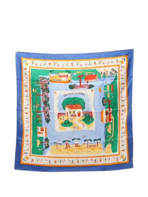 Hermès Pre-Owned 2010s Back To The Earth scarf White 1097300
