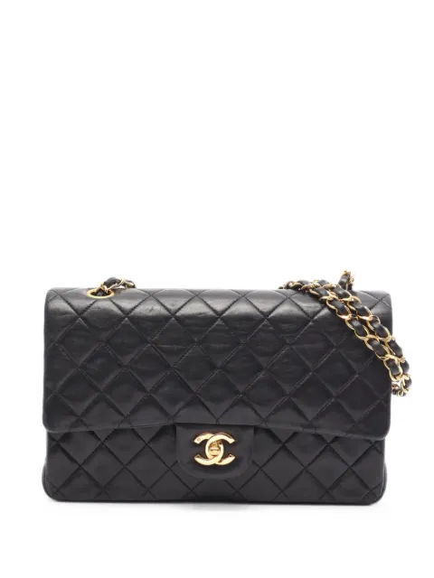 CHANEL Pre-Owned 1989-1991 matelassé double flap shoulder bag Black 10997861460867