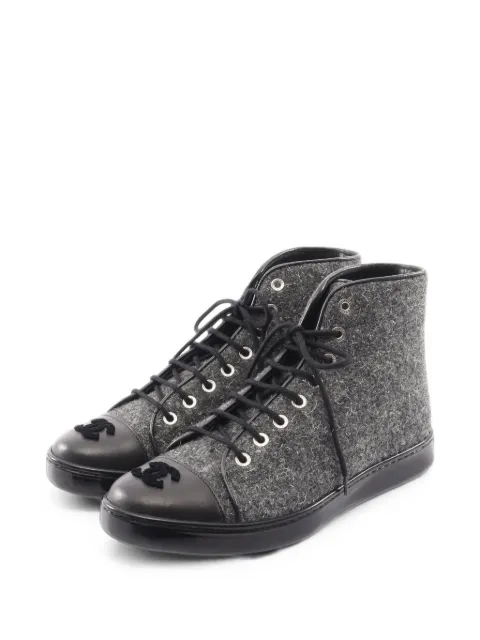 CHANEL Pre-Owned 1986-1988 Coco Mark high-top sneakers Grey 1099140
